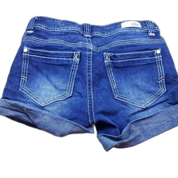 Almost Famous Juniors Blue Jean Shorts Size 3 | Low-Rise Distressed Denim - Picture 1 of 8